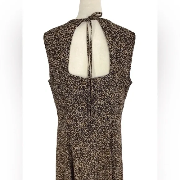 David Warren Black Taupe Vintage Sleeveless Maxi Dress Size 14 NWT - Picture 8 of 11